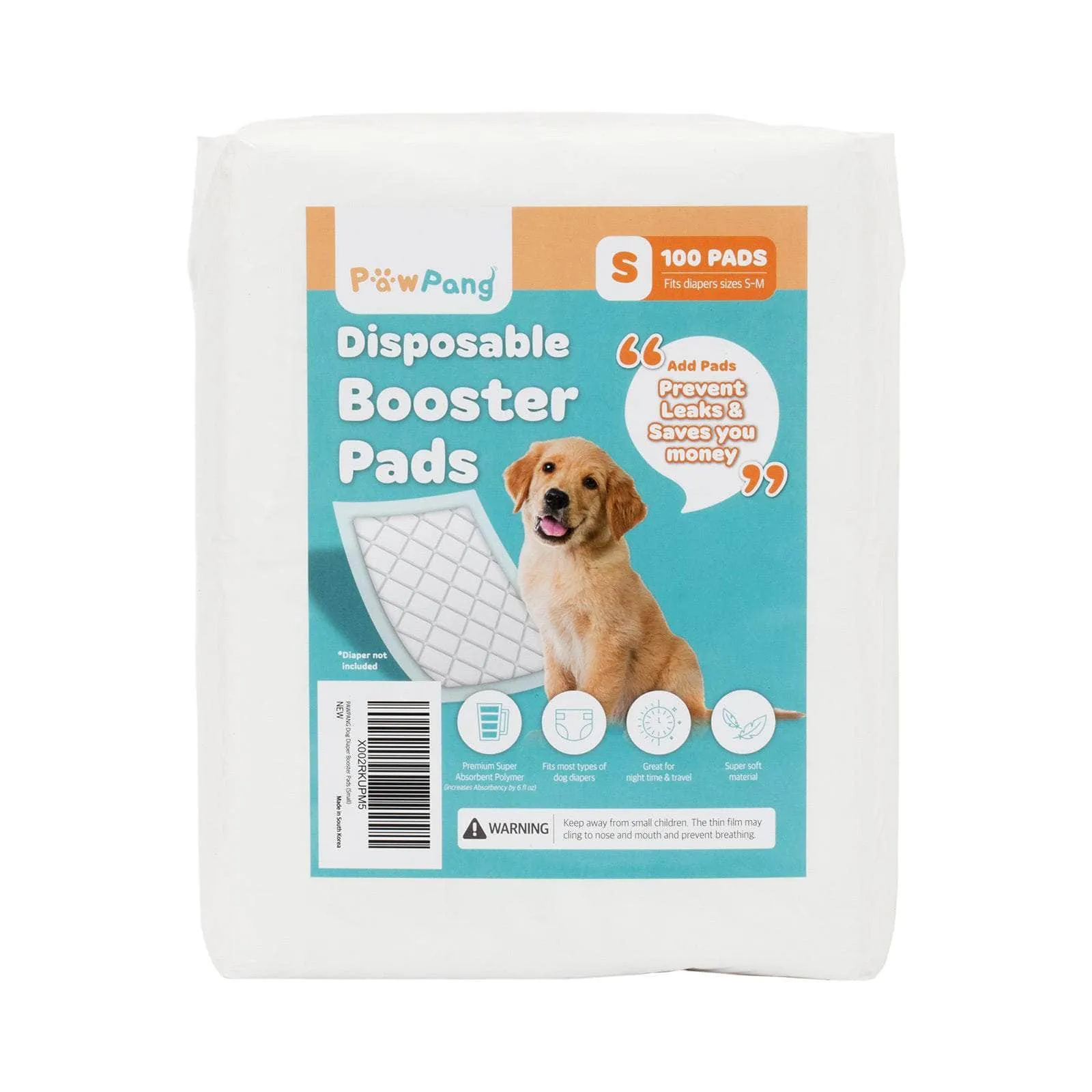 100 Ct L/S/XS Pet Dog Diaper Liners Booster Pads Disposable Adhesive