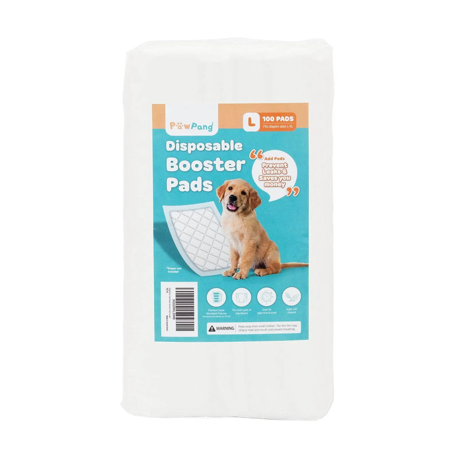 100 Ct L/S/XS Pet Dog Diaper Liners Booster Pads Disposable Adhesive