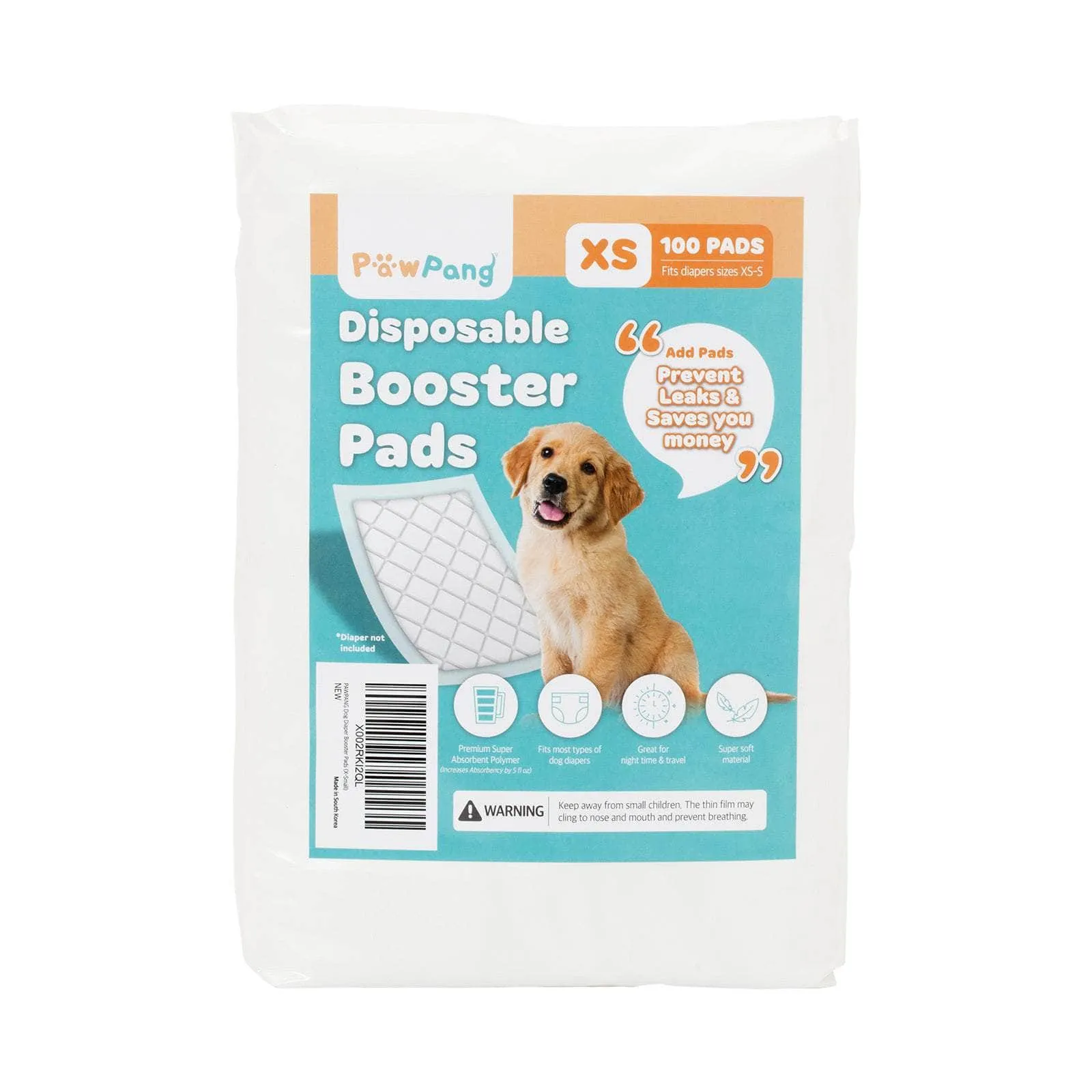 100 Ct L/S/XS Pet Dog Diaper Liners Booster Pads Disposable Adhesive