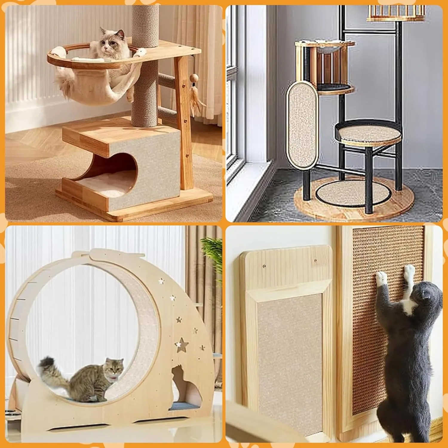 118x15.8 Trimmable Cat Scratching Post Carpet Cover Cat Scratcher Mat Self-Adhesive Cat Tree Shelves Replacement Parts Mat with 5M Cable Tie Couch Furniture Protector for Indoor Cats(Beige)