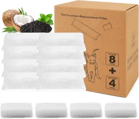 12 Pack Cat Water Fountain Filters, Cat Fountain Replacement Filters for 4L/135oz Pet Water Fountain, for TY02 Pet Fountain