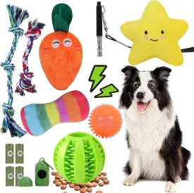 14 Pack Dog Toys,Puppy Chew Toys for Fun and Teething Cleaning with Sturdy Rope Toys, Interactive Treat Dog Ball and Cute Squeaky Toys,Cotton Squeaky Plush Toys for Medium to Small Dogs