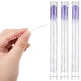 180 Pieces Earrings Hole Cleaner, Rose Fragrance Odor Removal Ear Care Kit, Piercing Floss Disposable Piercing Aftercare Piercing Cleaning Line, Ear Piercing Care Cleaning Tool (Purple) Purple