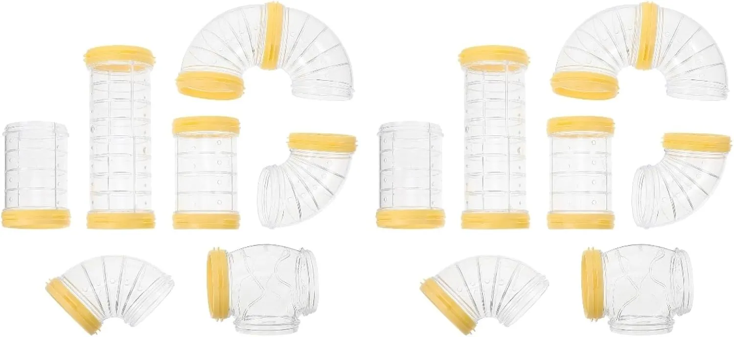 2pcs Hamster Tube Set, DIY Cage Tunnel Rat Maze Tunnel Hamster Rat Cage Outer Transparent Tunnel DIY