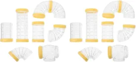 2pcs Hamster Tube Set, DIY Cage Tunnel Rat Maze Tunnel Hamster Rat Cage Outer Transparent Tunnel DIY