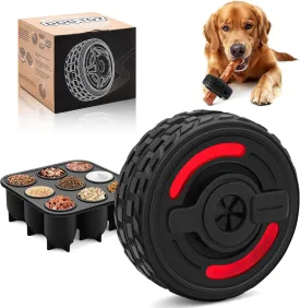 3-in-1 Dog Treat Toy for Aggressive Chewer, Natural Rubber Dog Puzzle, Bully Stick Holder, Frozen Treat Dispensing Toy for Small Medium Large Breeds