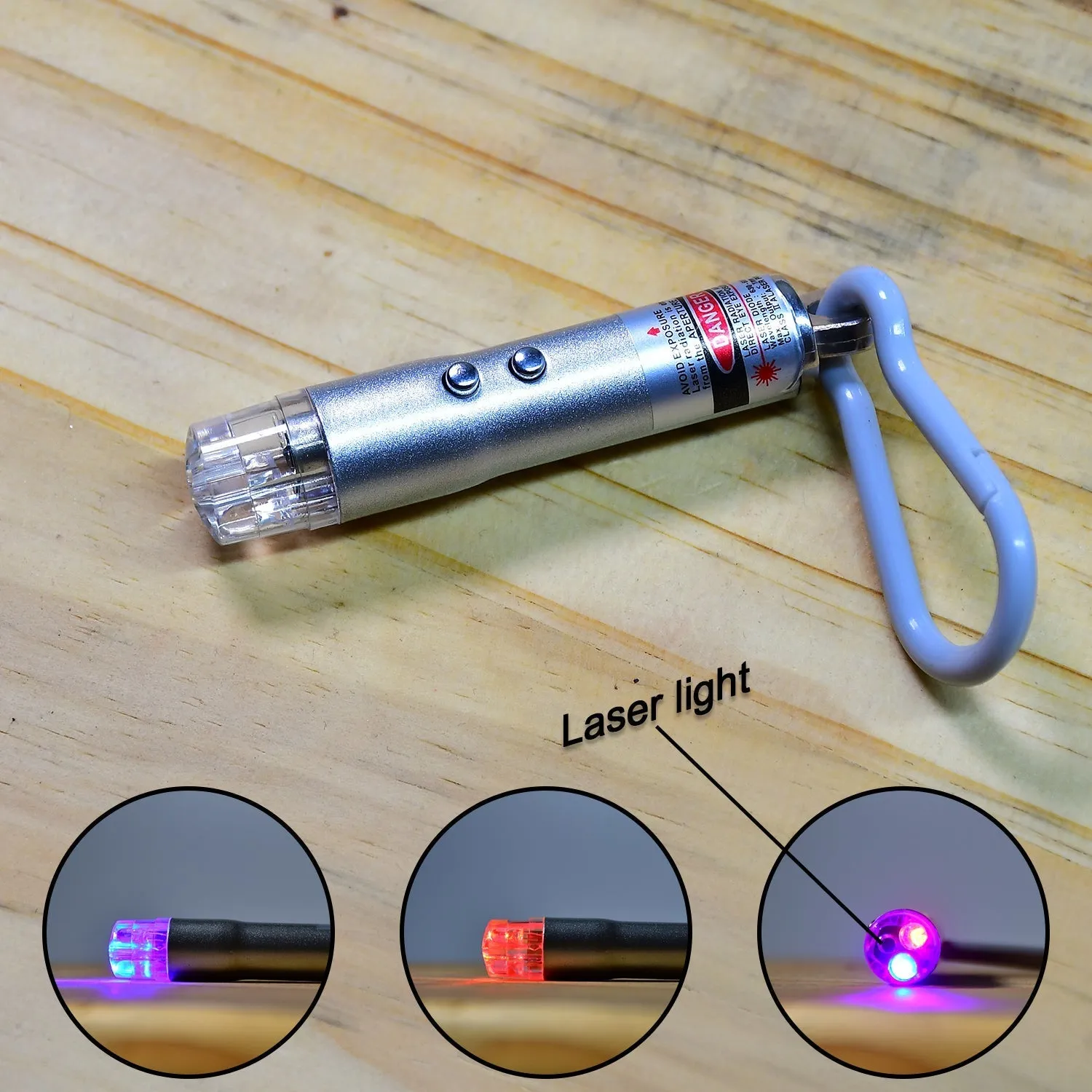 3 in1 Laser Light, LED Flashlight   Torch Keychain   Laser Pointer