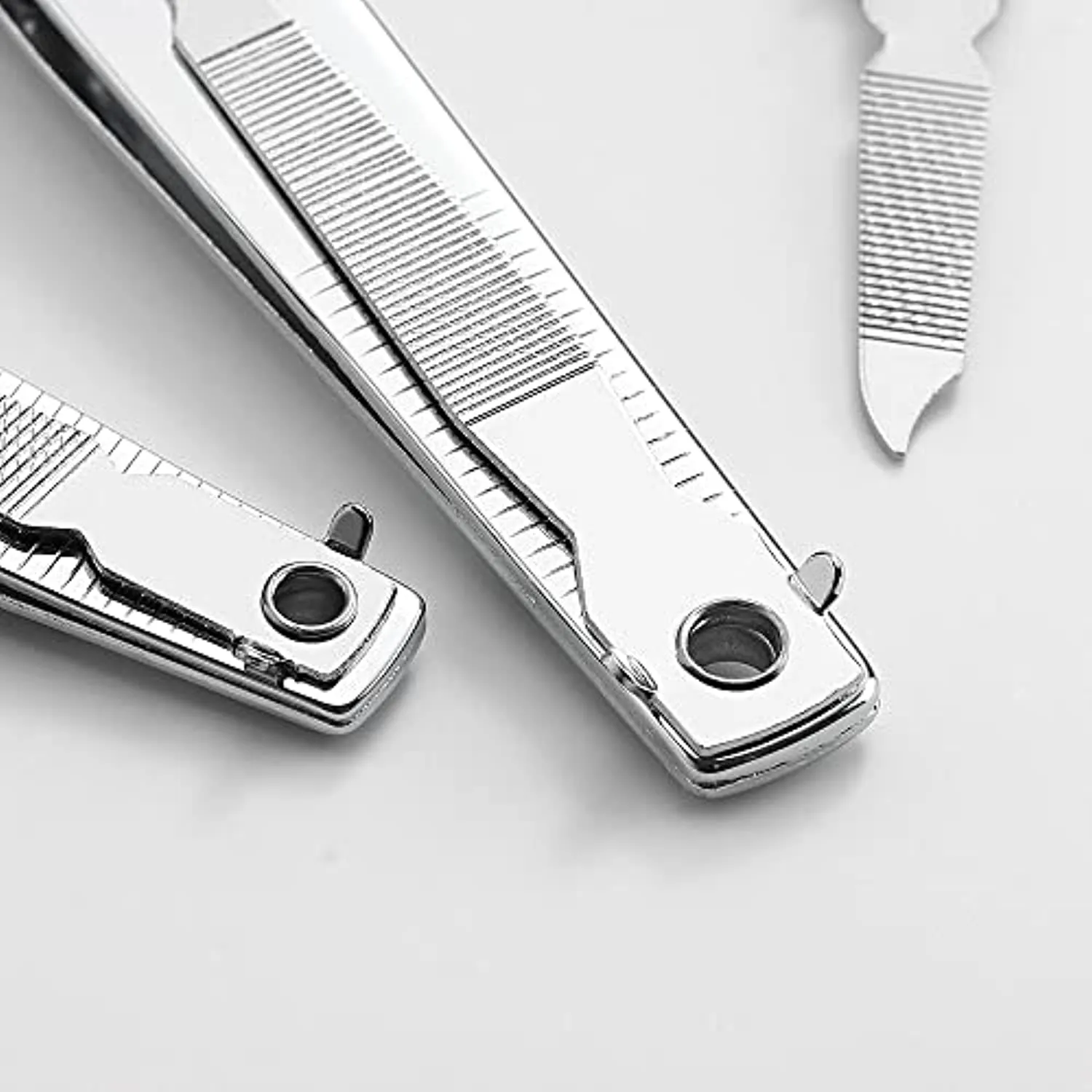 4 Pcs Professional Stainless Steel Toenail Clipper and Fingernails by QLL - Swing Out Nail Cleaner/File - Sharpest Stainless Steel Clipper - Wide Easy Press Lever – Best Quality Nail Cutter