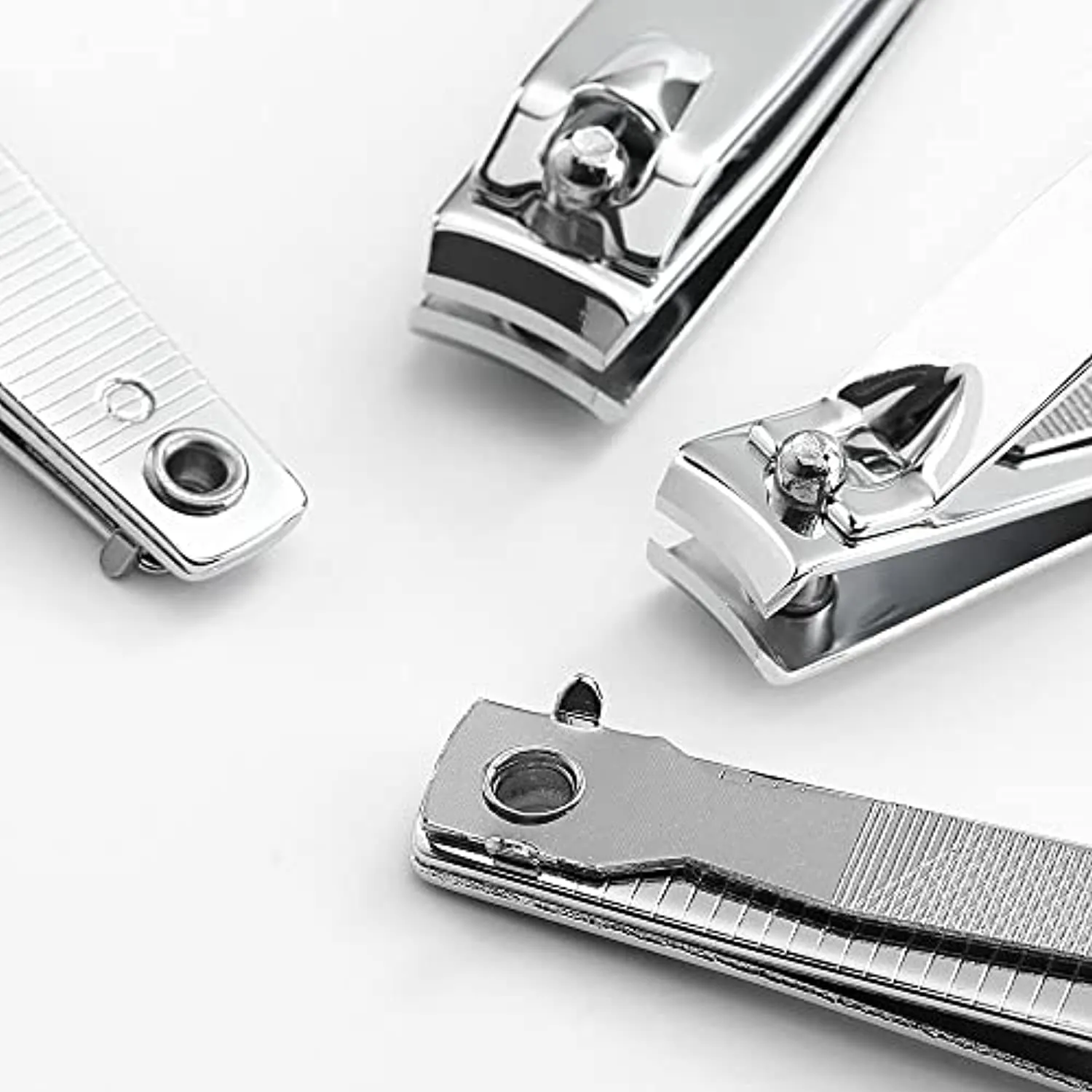 4 Pcs Professional Stainless Steel Toenail Clipper and Fingernails by QLL - Swing Out Nail Cleaner/File - Sharpest Stainless Steel Clipper - Wide Easy Press Lever – Best Quality Nail Cutter