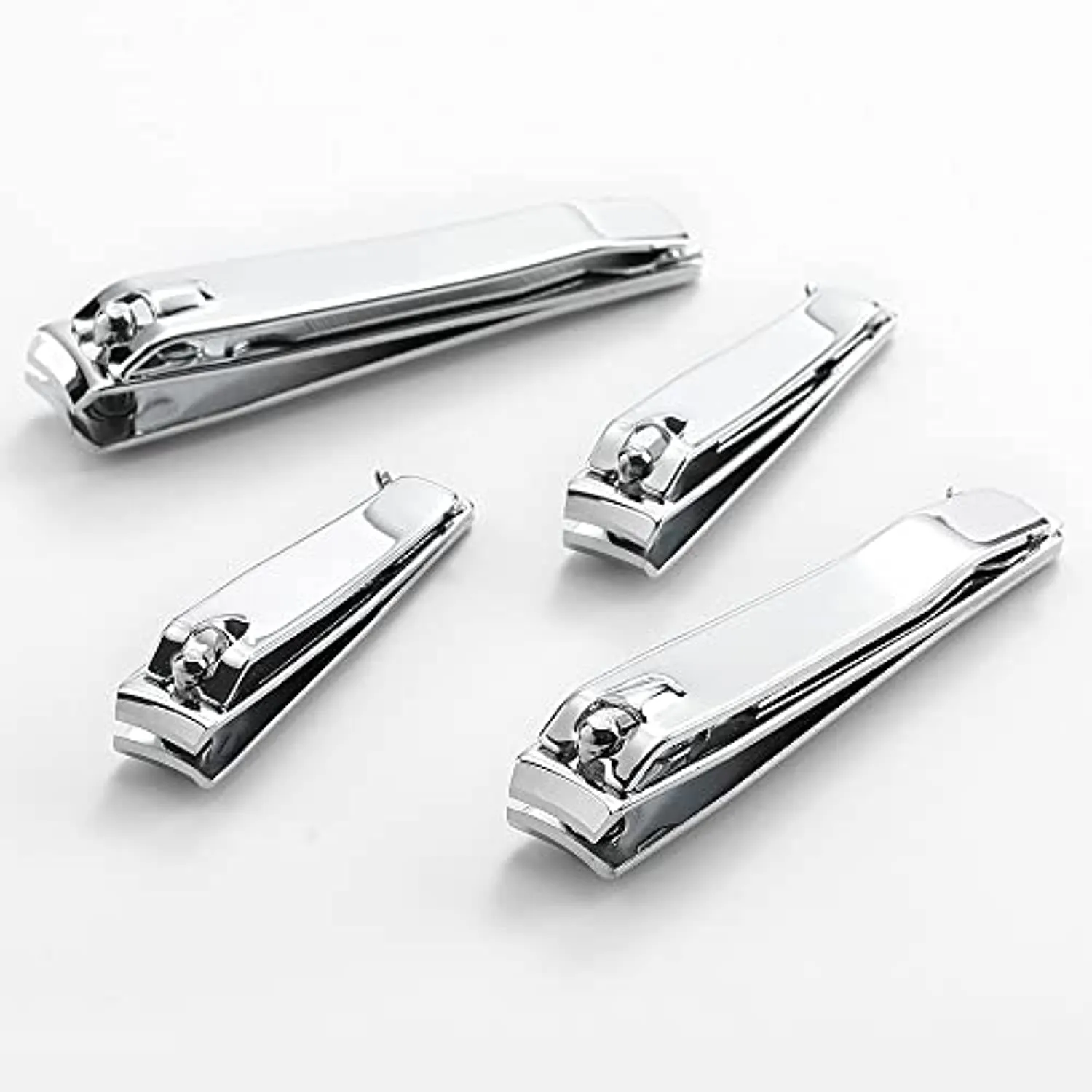 4 Pcs Professional Stainless Steel Toenail Clipper and Fingernails by QLL - Swing Out Nail Cleaner/File - Sharpest Stainless Steel Clipper - Wide Easy Press Lever – Best Quality Nail Cutter