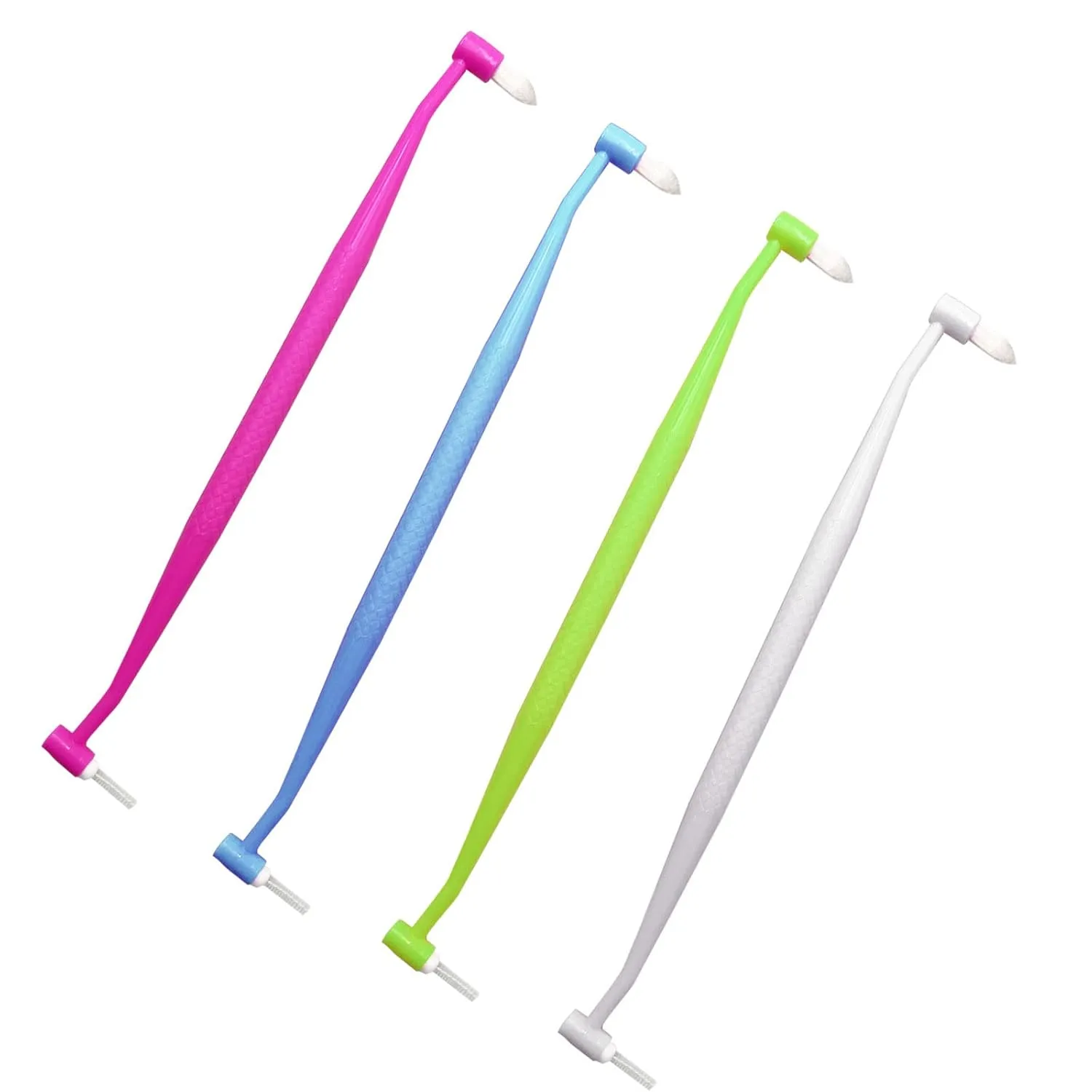 4 Pieces Orthodontic Toothbrush Double-Ended Interspace Brush Tiny Small Soft Trim Head for Braces and Teeth Detail Cleaning(4 Colors B2)