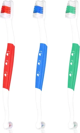6pcs Dual Headed Pet Toothbrush for Dogs & Cats, Soft Bristles Kitten Tooth Brushing Easy Teeth Cleaning Anti-Slip Pet Dental Care Brush Supplies for Puppy Kitty Reduce Oral Problem