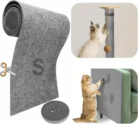 78x15.8 Trimmable Cat Scratching Post Carpet Cover Cat Scratcher Mat Self-Adhesive Tree Shelves Replacement Parts Mat Cat Scratcher Couch Furniture Protector for Indoor Cats (78.8"*15.8",Grey)
