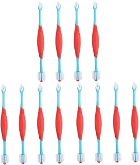 BESPORTBLE 12pcs Manual Dog Toothbrush Double-Ended Pet Tooth Cleaners Handle Design for Teeth Cleaning for Dogs and Cats