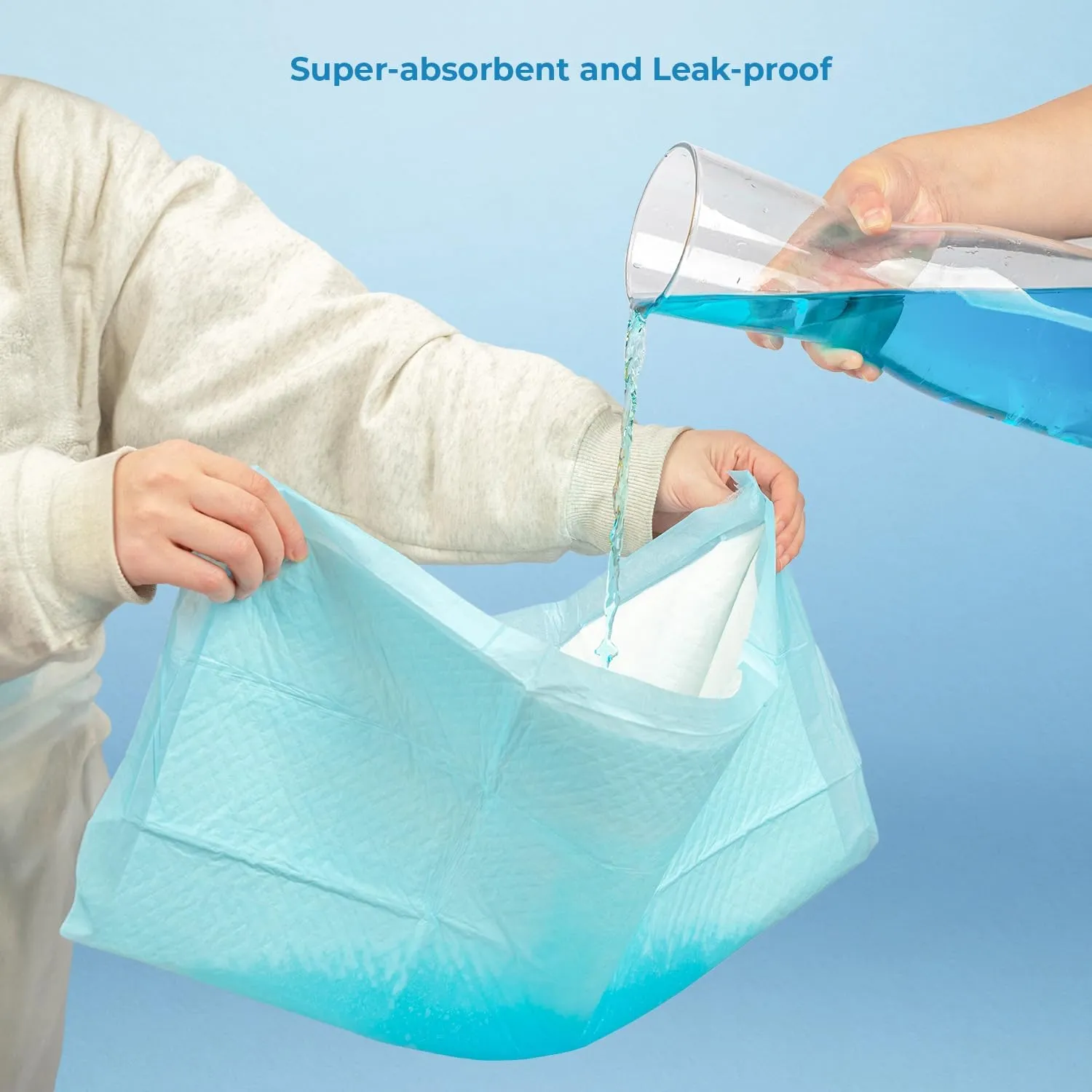 Best Pet Supplies Puppy Pads - Disposable, Dog Training Potty, Super Absorbent Blue Puppy Pee Pads for Dogs (Pack of 50, X-Large)