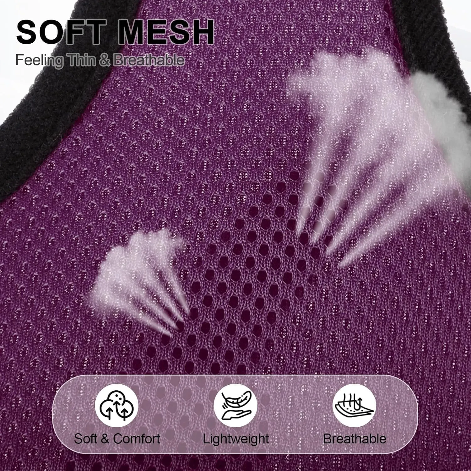 BINGPET No Pull Dog Harness for Small Dog,Soft Adjustable No Choke Escape Proof Pet Harness Vest,Fully Adjustable Harness,Breathable Mesh Puppy Cat Harnesses,Purple,S