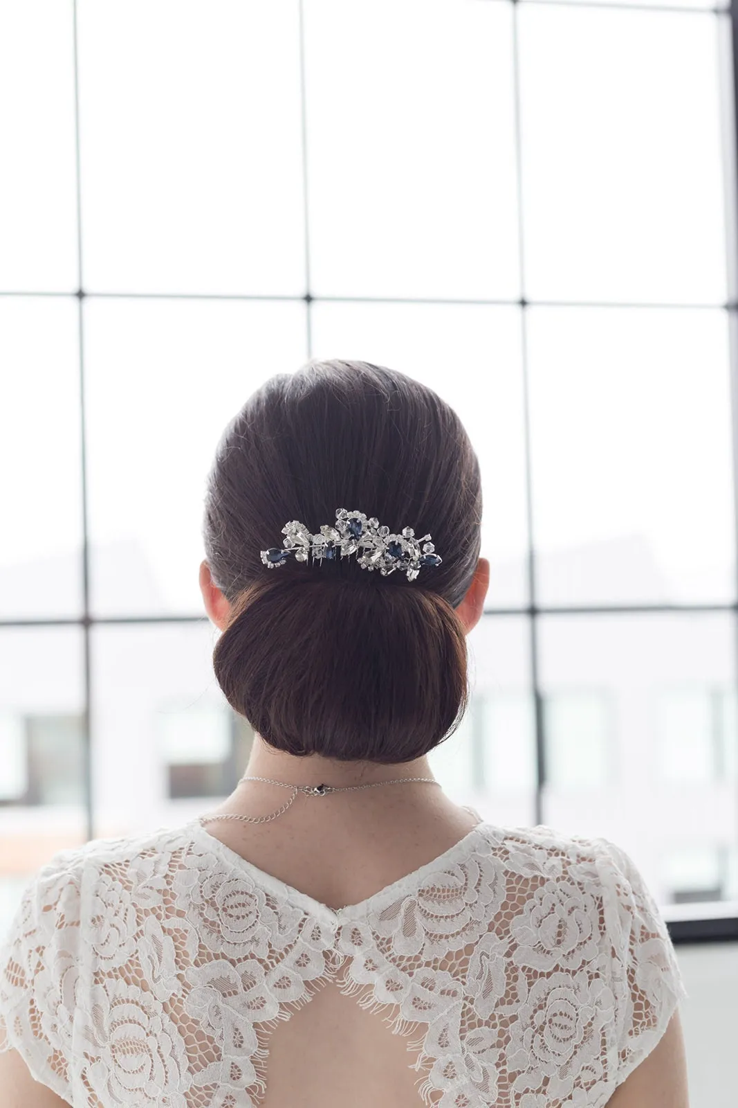 Carla Sapphire Blue Wedding Comb