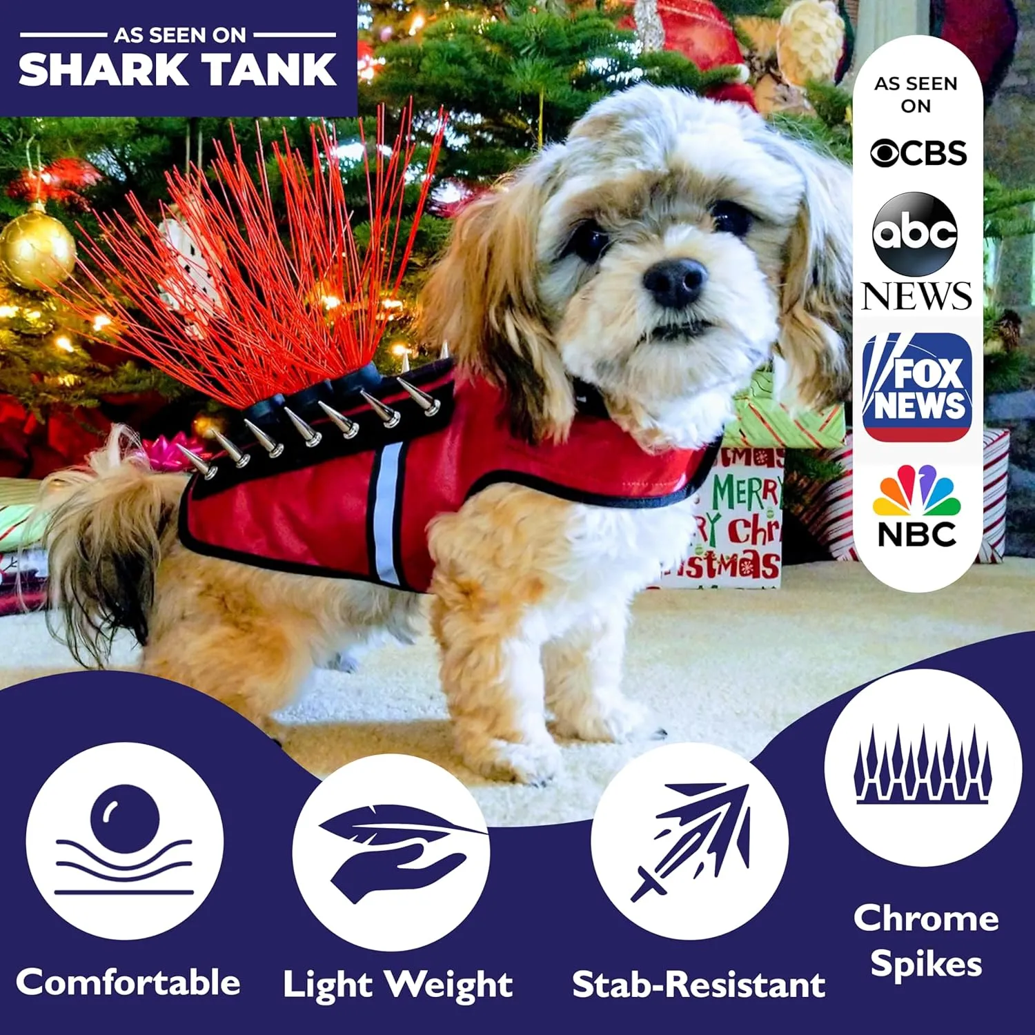 CoyoteVest SpikeVest Dog Harness Vest for Small Dogs, Reflective Dog Vest with Spikes to Shield Your pet from Coyotes, Raptor and Animal Attacks, Anti Hawk Vest, Made in USA (XS-Pink)