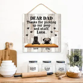 CustonCares Personalized Best Dog Photo and Name Country Wall Dcor Wood Signs Modern Memorial Pet Portrait Signs Vertical Wood Wall Sign for Table Kitchen Window 12x12in