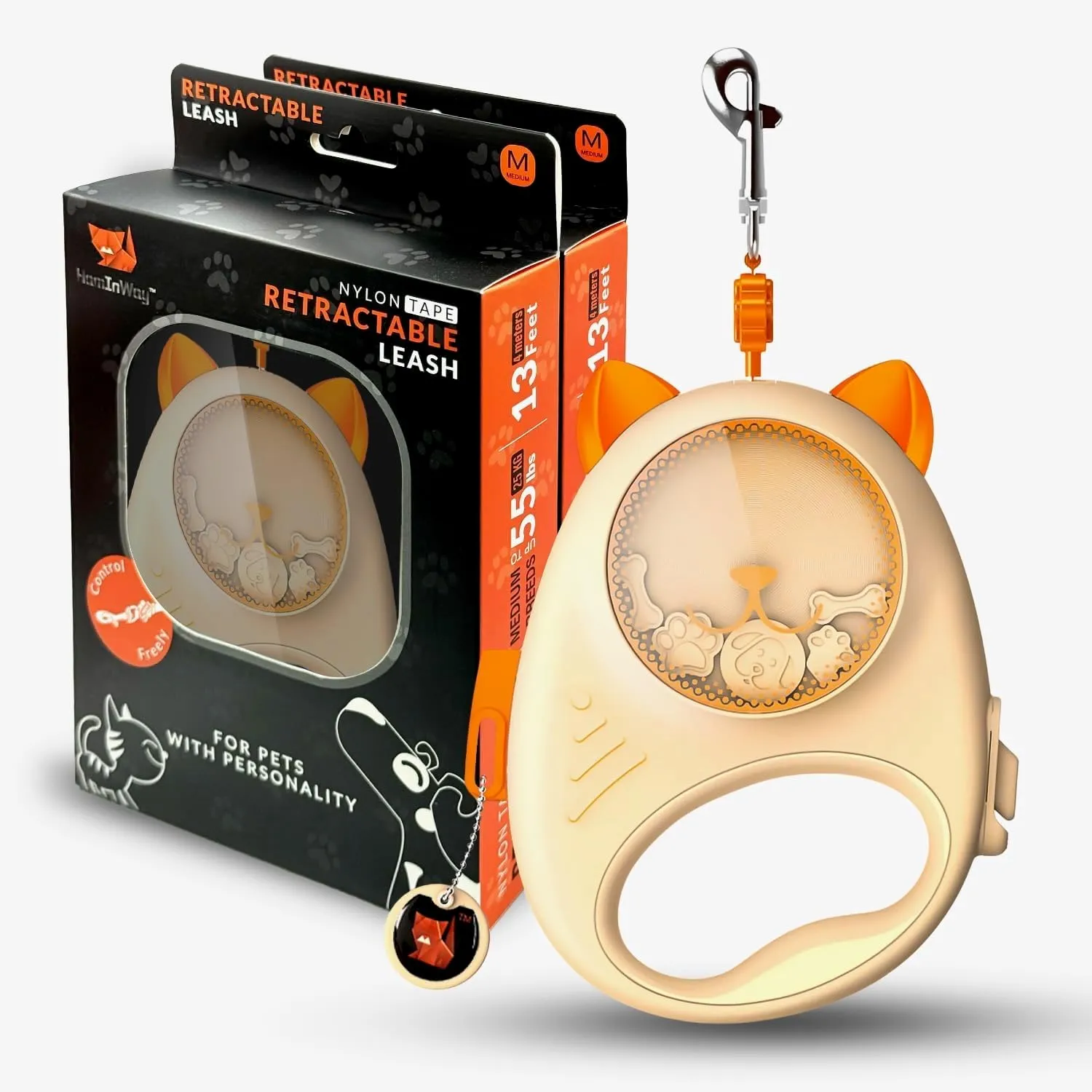 Dog & Cat Retractable Leash, No Pull Reflective Harness for Dog with Adjustable Straps