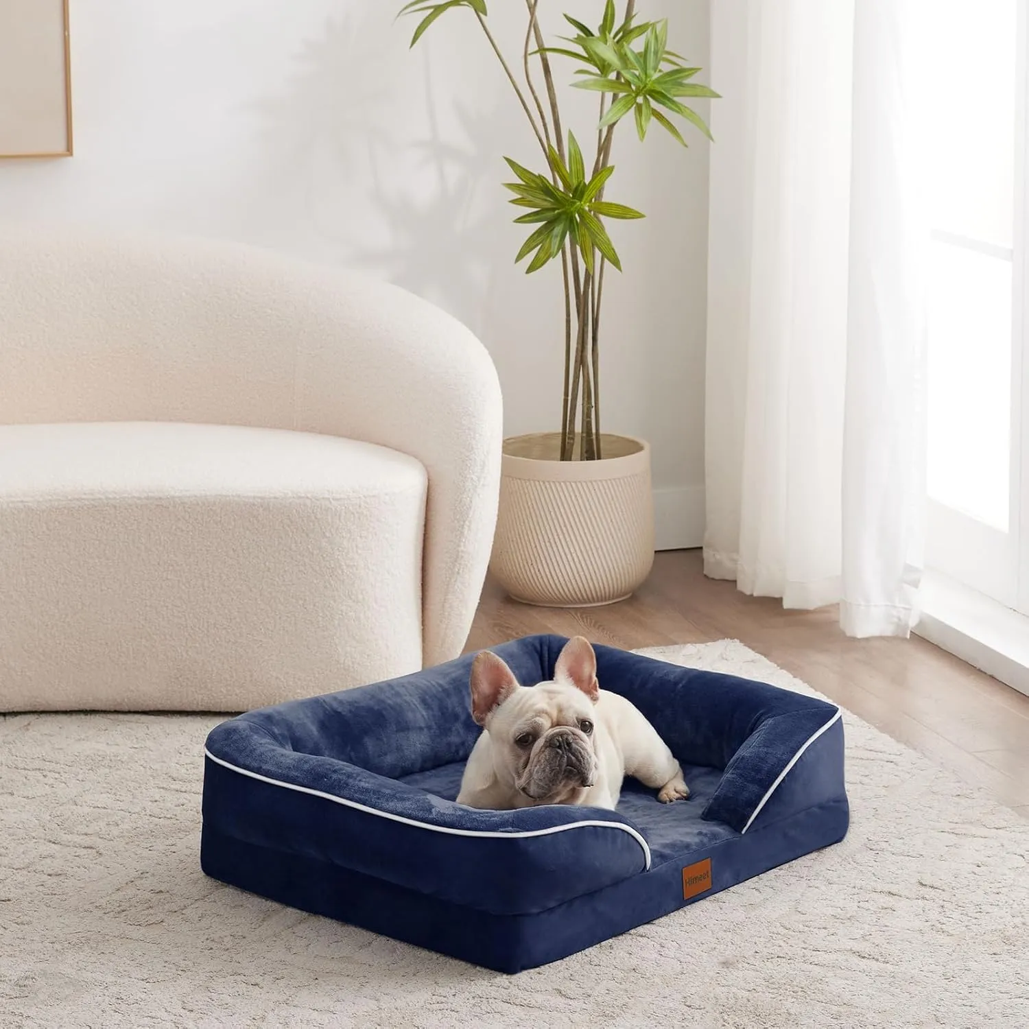 Dog Bed Medium Size Dog with Washable Cover Waterproof Liner up to 35 lbs