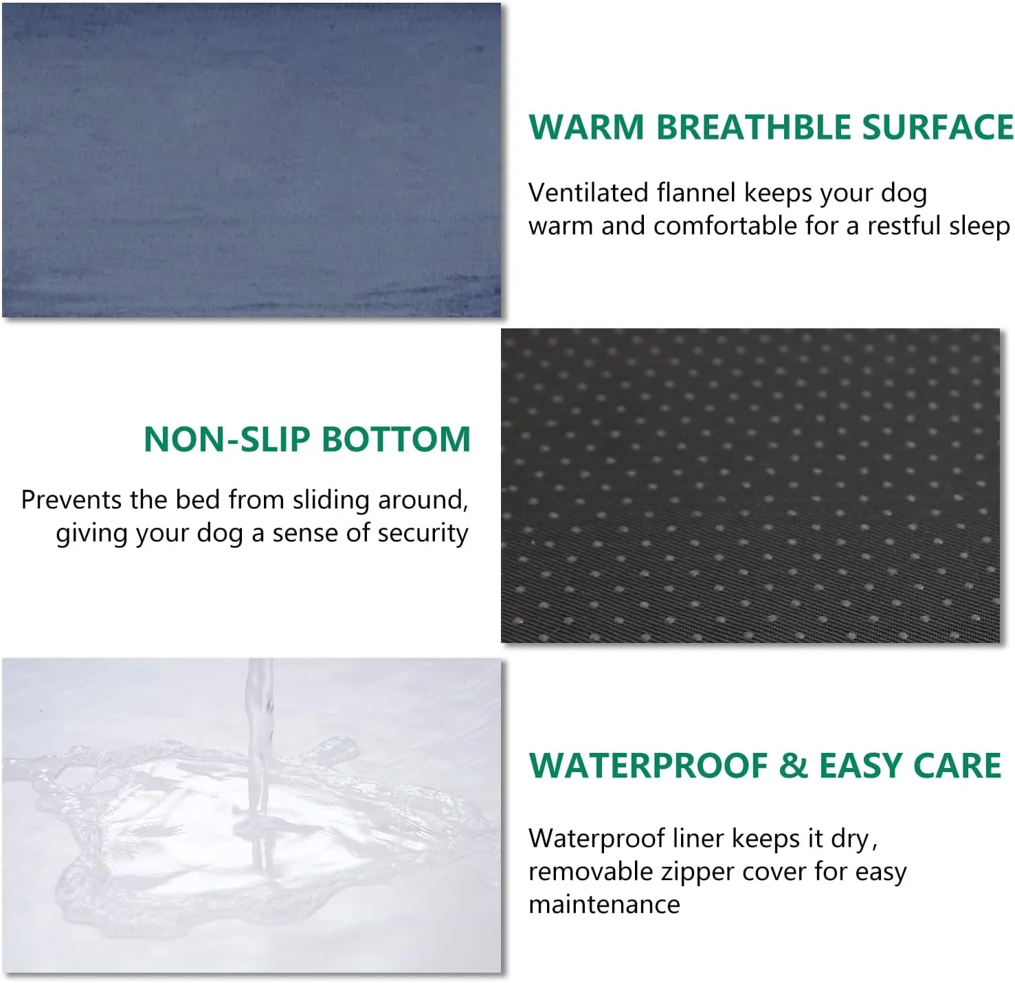 Dog Bed Medium Size Dog with Washable Cover Waterproof Liner up to 35 lbs