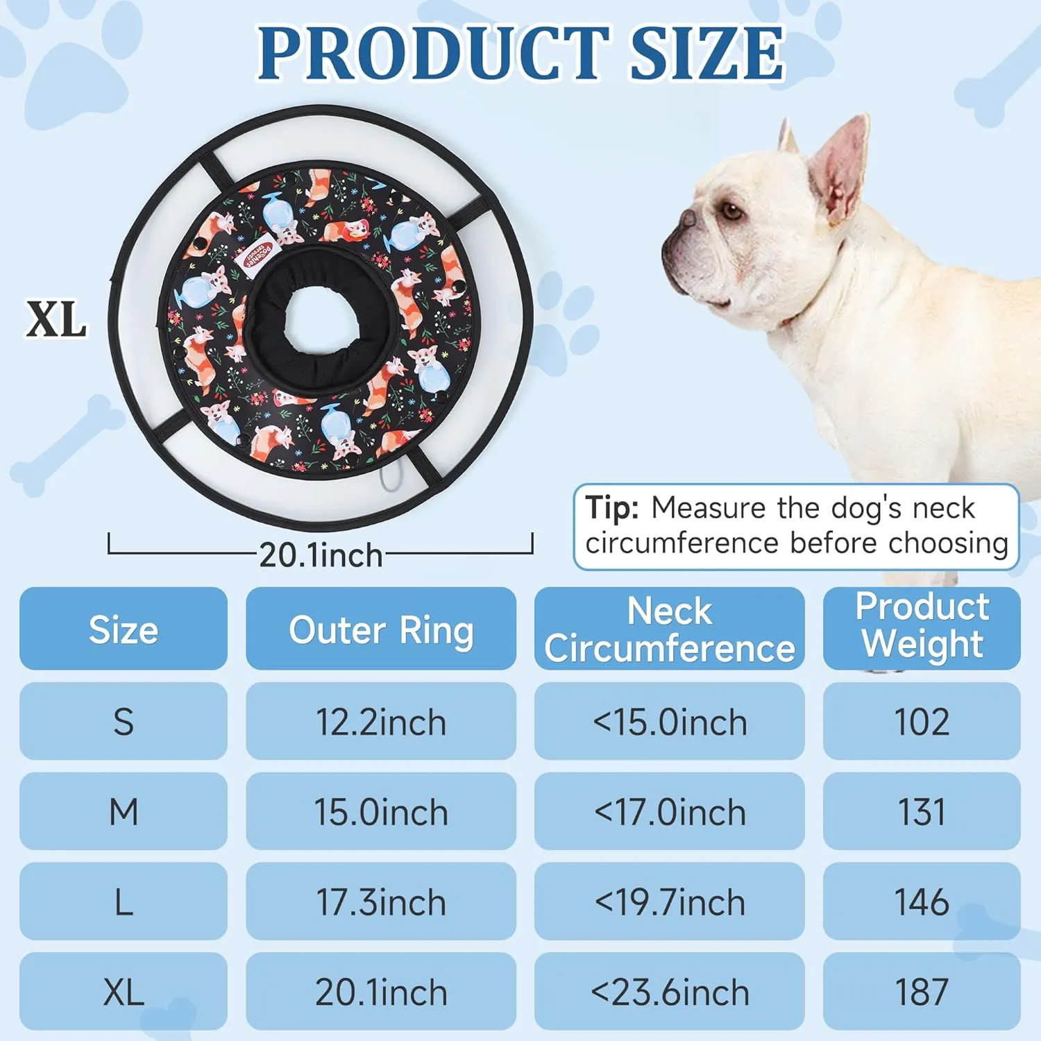 Dog Collars for Medium Dogs, Soft Cone for Dogs to Stop Licking, Calming Collar for Dog That Won't Block Your Pet's View, Medium
