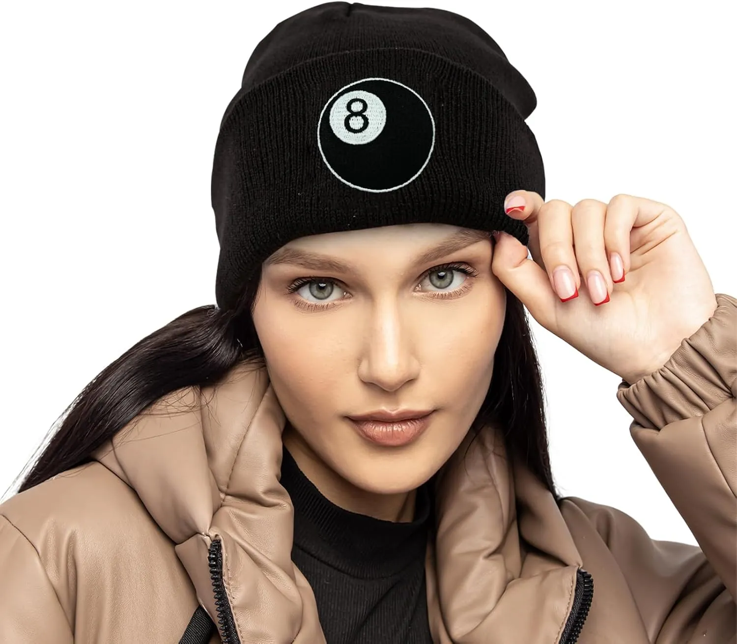 Dog Embroidery Beanie Hat Unisex Knit Cuffed Cap Women Men Gift