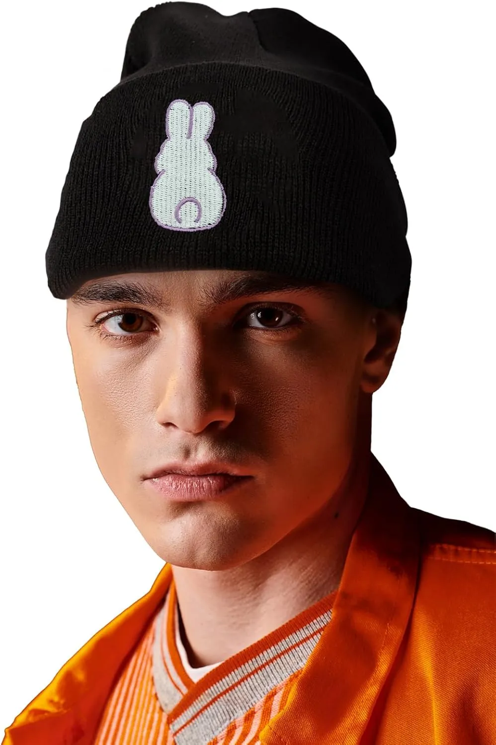 Dog Embroidery Beanie Hat Unisex Knit Cuffed Cap Women Men Gift