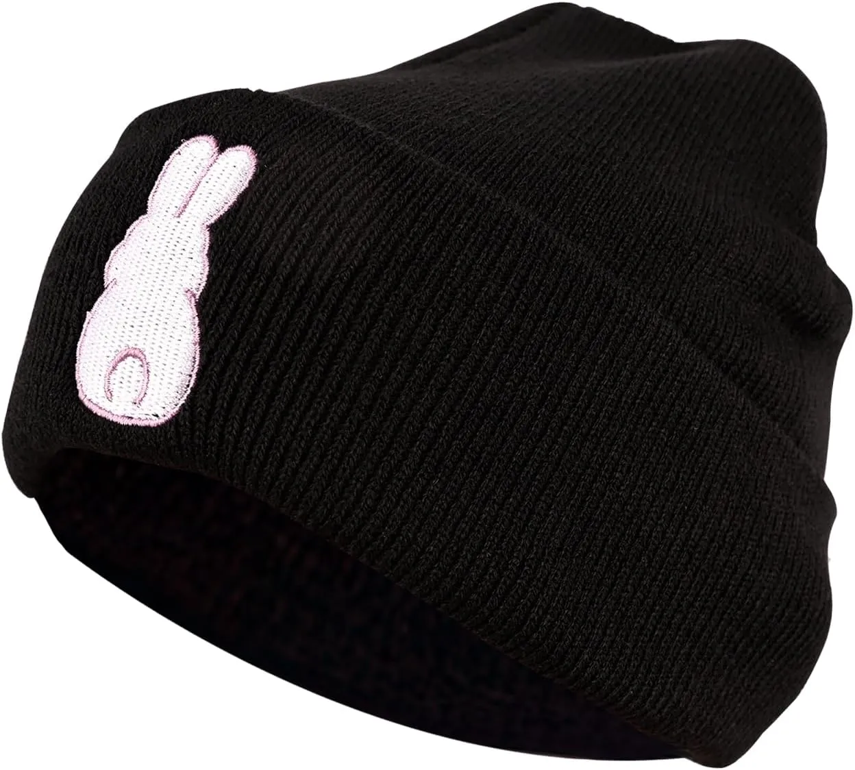 Dog Embroidery Beanie Hat Unisex Knit Cuffed Cap Women Men Gift