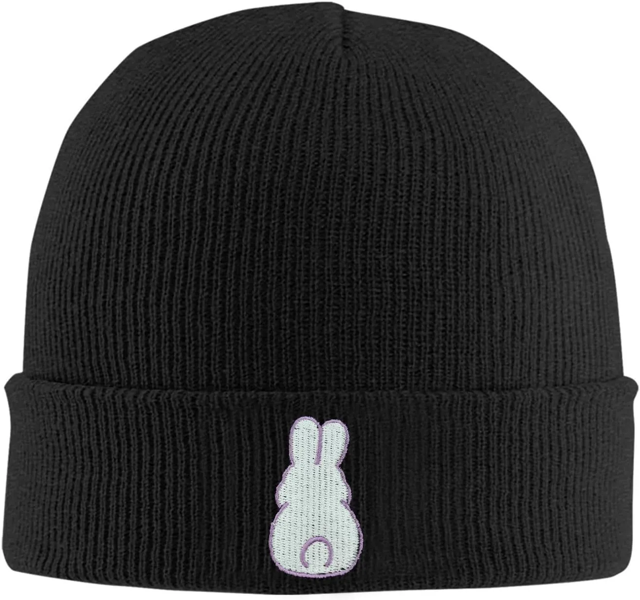 Dog Embroidery Beanie Hat Unisex Knit Cuffed Cap Women Men Gift