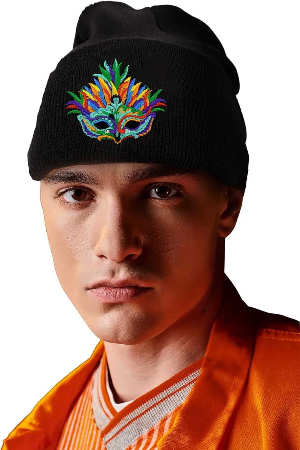 Dog Embroidery Beanie Hat Unisex Knit Cuffed Cap Women Men Gift