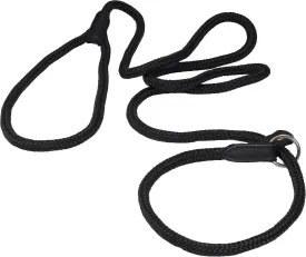 Dogs My Love Nylon Rope Slip Dog Lead Collar and Leash British Style 4ft Long (Medium: 3/8" (8mm), Black)