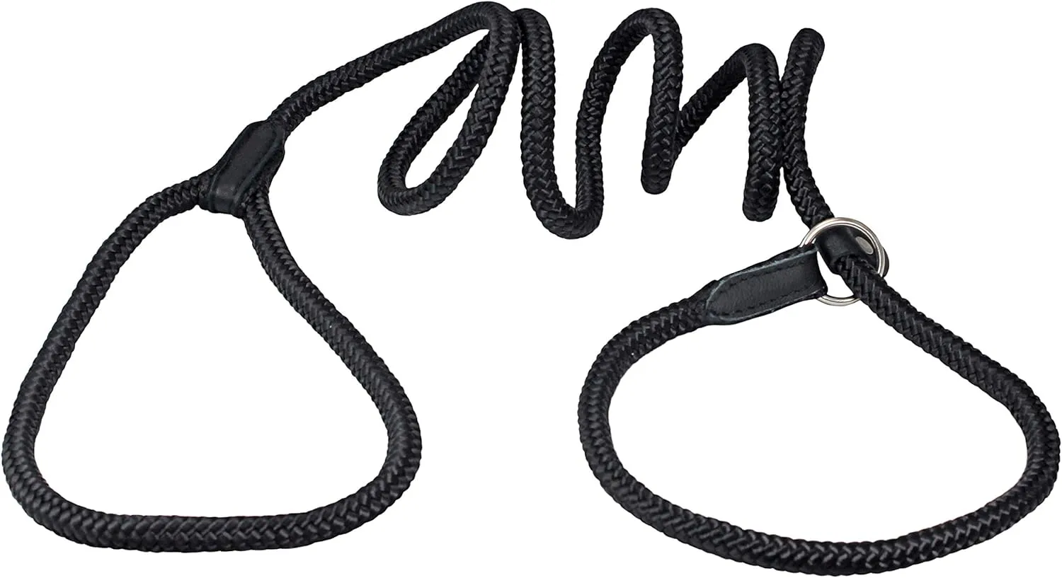 Dogs My Love Nylon Rope Slip Dog Lead Collar and Leash British Style 4ft Long (Medium: 3/8" (8mm), Black)