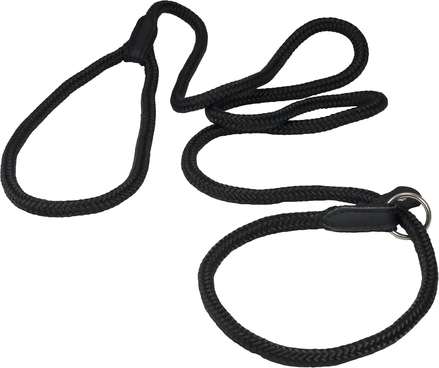 Dogs My Love Nylon Rope Slip Dog Lead Collar and Leash British Style 4ft Long (Medium: 3/8" (8mm), Black)