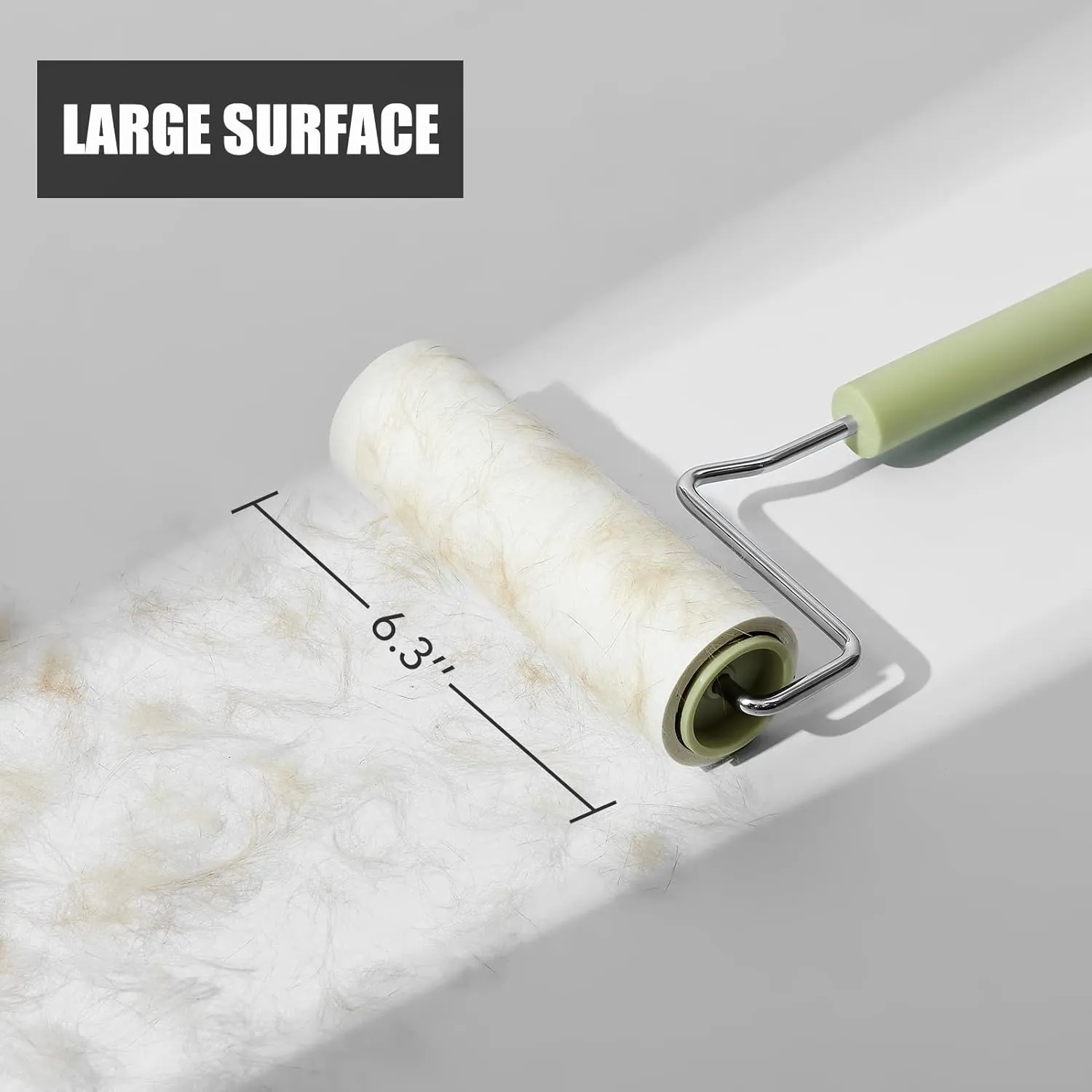 Extra Sticky Large Surface Lint Roller, 6.3'' Giant Lint Roller for Pet Hair, 360 Sheets/ 4 Refills, Long Handle Lint Remover for Clothes, Furniture (1 Roller   360 Sheets)