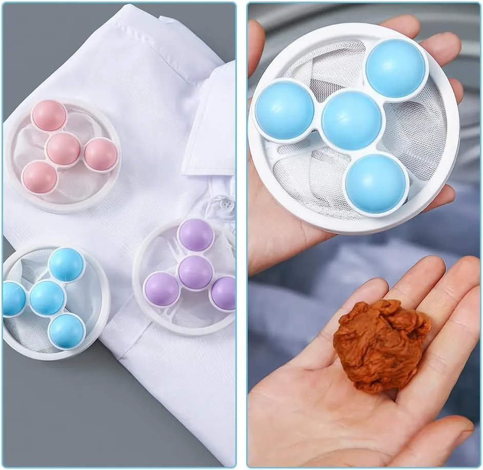 Floating Hair Filtering Mesh Removal, Washing Machine Filter Mesh Bag Pet Hair Remover for Laundry, Lint Catcher for Washing Machine Reusable Laundry Pet Hair Catcher Bags (A- 3PCS)