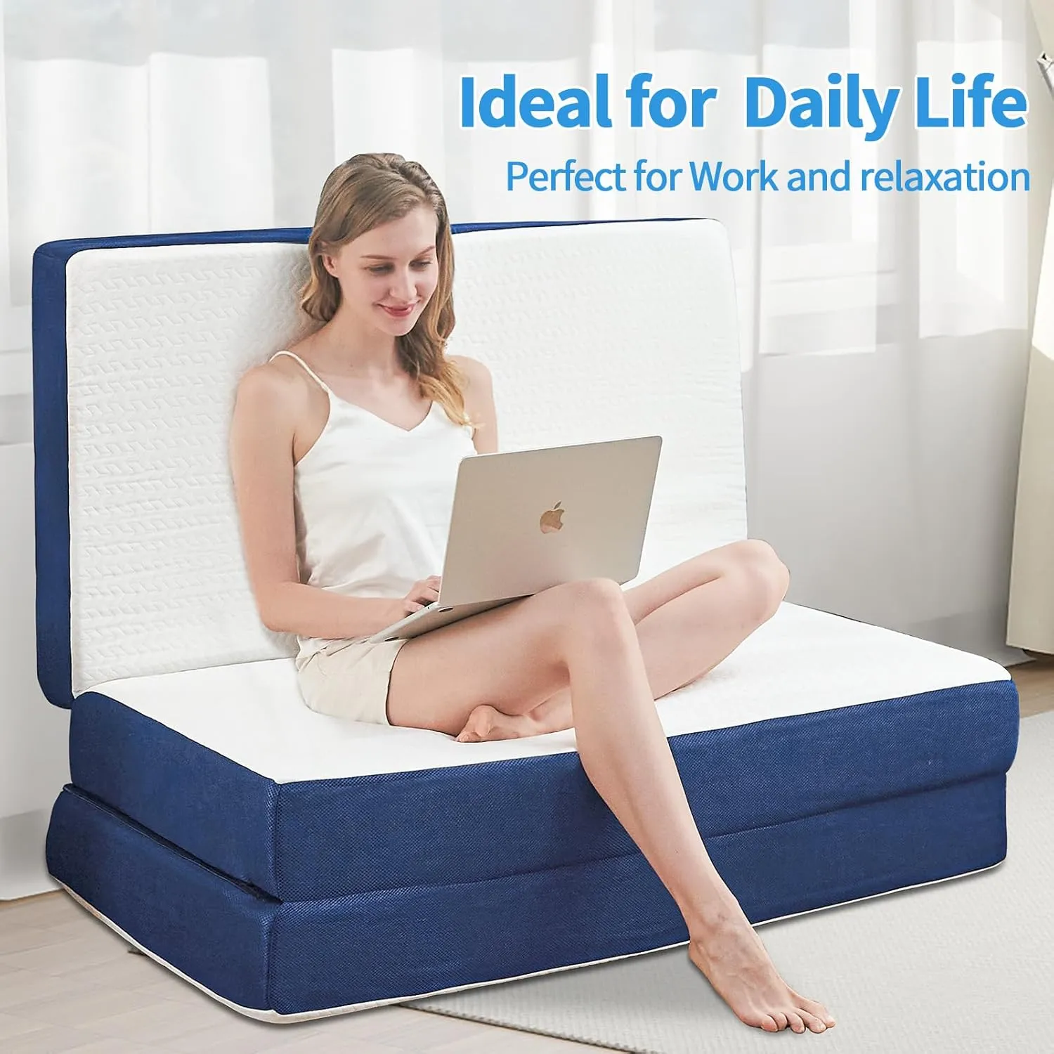 Folding Mattress Twin,6 inch Memory Foam Tri Fold,Portable Mattress with Washable Cover, Guest Bed Portable Foldable Mattress Topper for Camping, Road Trip,Travel(38"75"6")