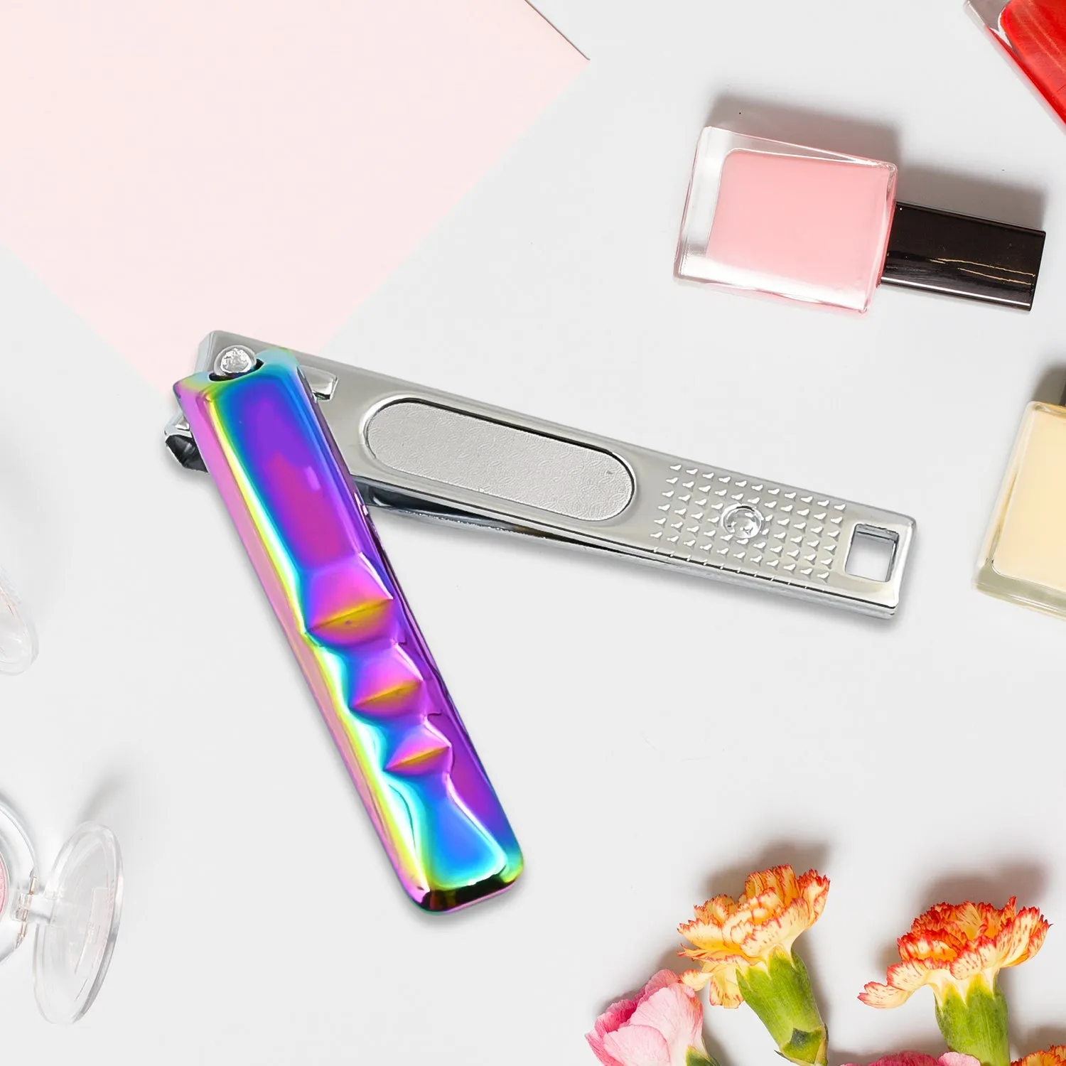 Folding Stainless Steel Nail Clippers & File (1 Pc)