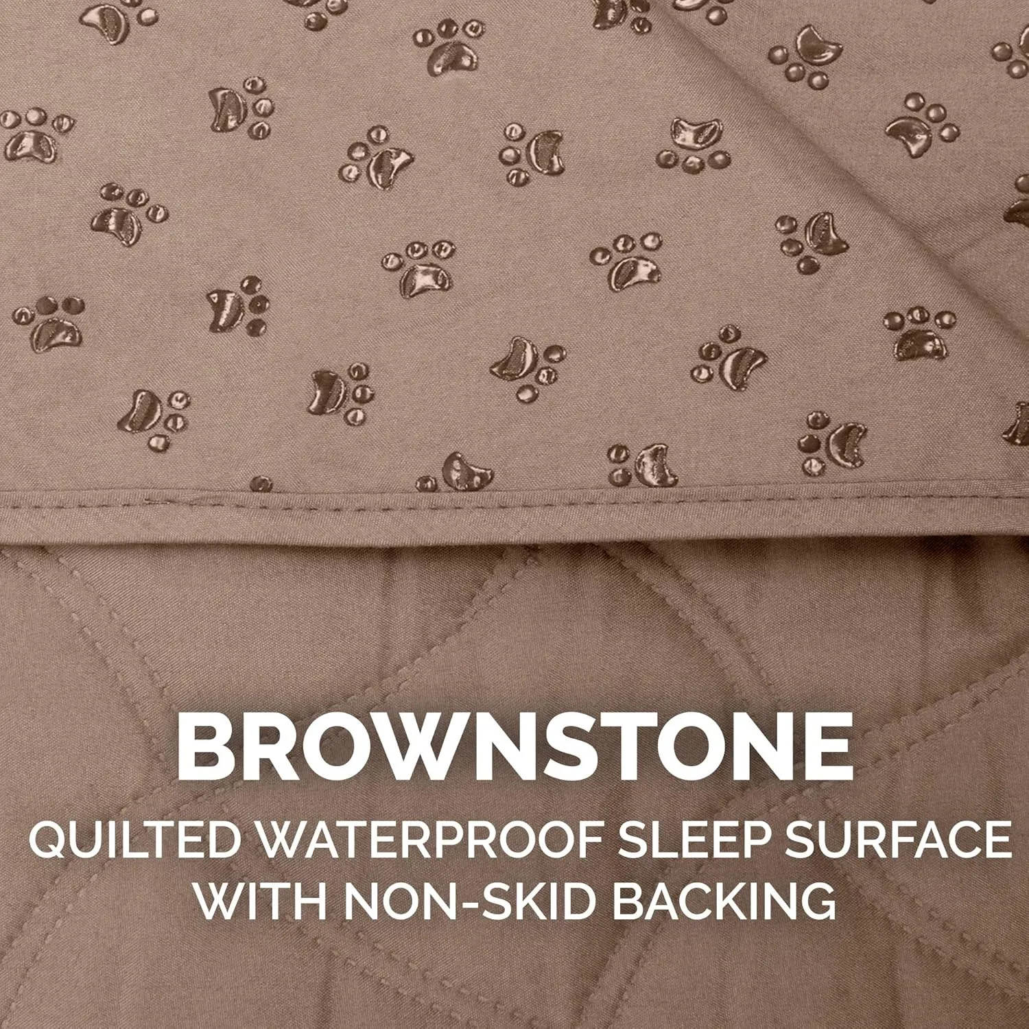 Furhaven Waterproof & Non-Slip Twin Size Mattress Cover Protector for Dogs & Cats, Washable, For Beds, Couches, & Car Seats - Quilted Twill Blanket Mattress Cover - Brownstone, Small/Twin Size
