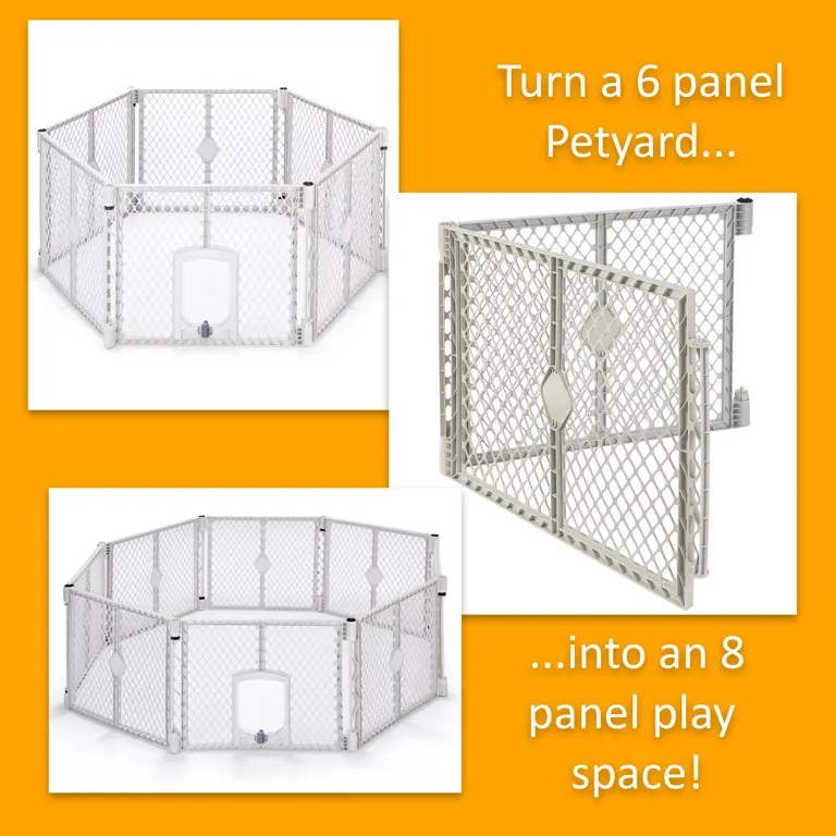 Gray Two-Panel Playpen Extension