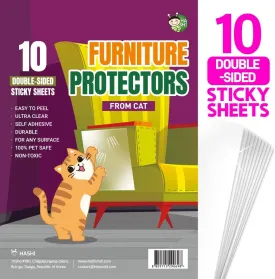 HA SHI Cat Scratch Protector  Furniture Shield Sheets or Sticky Tape, Large Coverage, Pet Safe (Double-Sided)