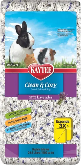 Kaytee Clean & Cozy Lavender Bedding For Pet Guinea Pigs, Rabbits, Hamsters, Gerbils, and Chinchillas, 24.6 Liters