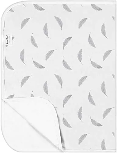 Kushies Deluxe Waterproof Changing Pad Liners - 20 x 30 inches Baby Changing Table Liners - Baby Changing Pads - Diaper Changing Flat Liner Pad Waterproof Portable (Grey Scribble)