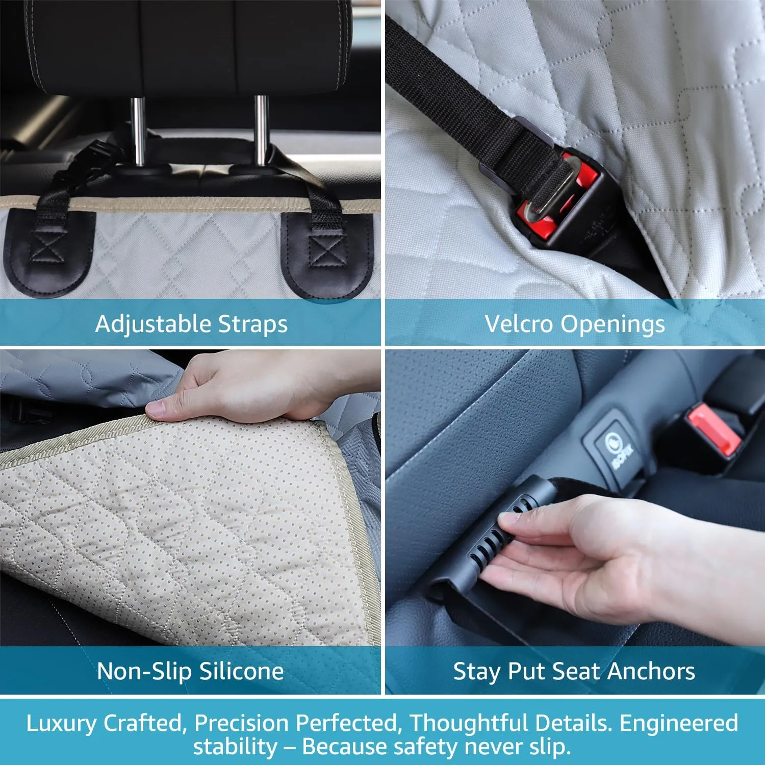 Lassie XL Truck Dog Seat Cover Back Seat, Dog Car Hammock for Large SUV and Trucks Compatible with F150 F250/Chevrolet Silverado/Ram Pickup/GMC Sierra/Toyota Tundra and Crew Cab