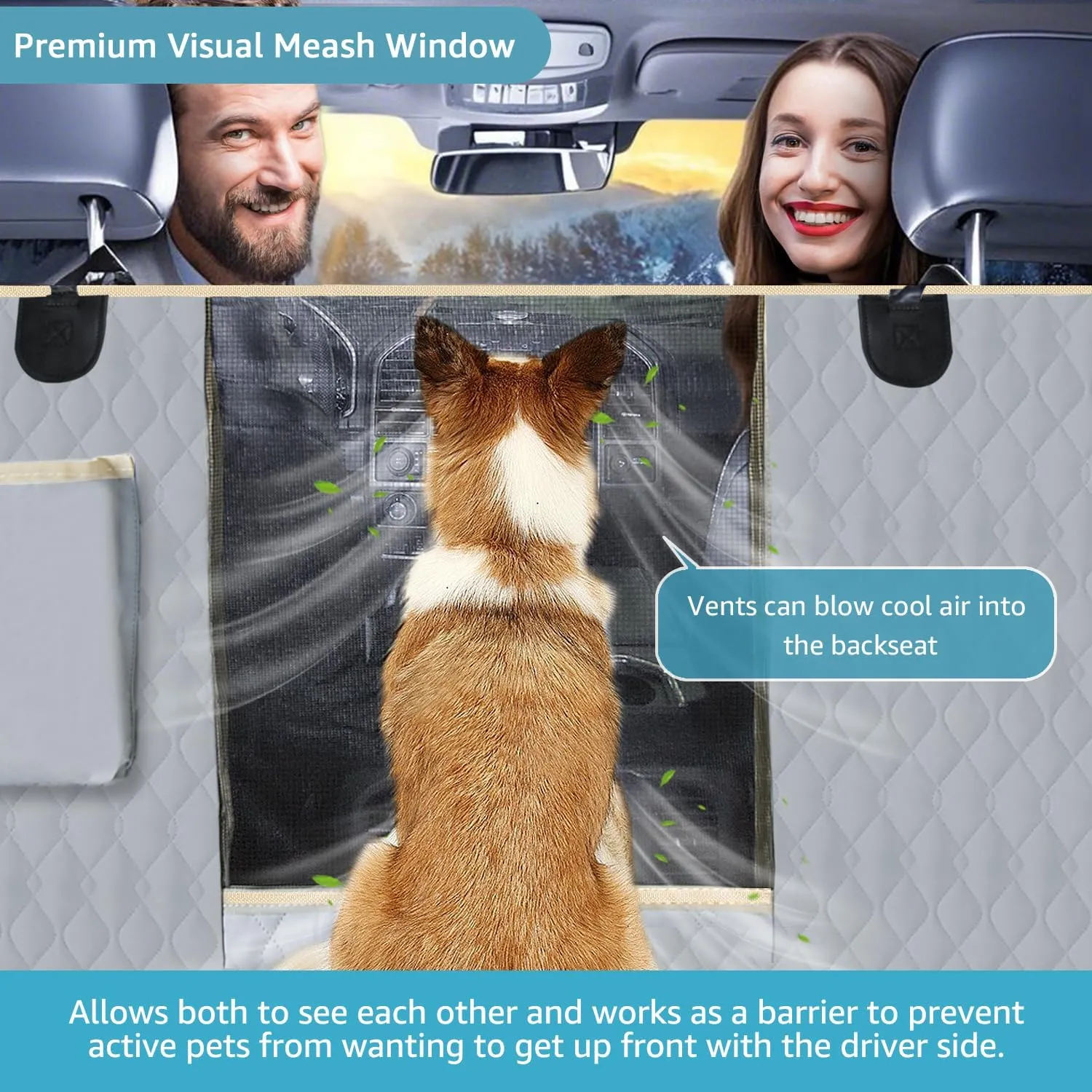 Lassie XL Truck Dog Seat Cover Back Seat, Dog Car Hammock for Large SUV and Trucks Compatible with F150 F250/Chevrolet Silverado/Ram Pickup/GMC Sierra/Toyota Tundra and Crew Cab
