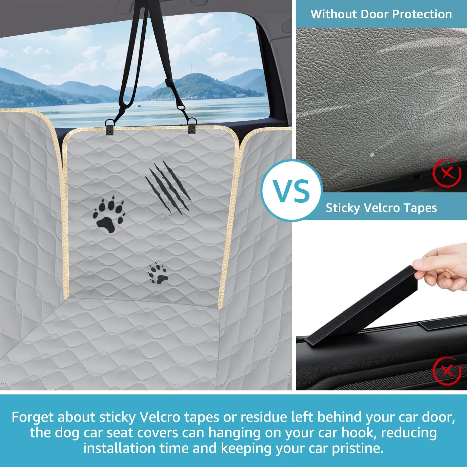 Lassie XL Truck Dog Seat Cover Back Seat, Dog Car Hammock for Large SUV and Trucks Compatible with F150 F250/Chevrolet Silverado/Ram Pickup/GMC Sierra/Toyota Tundra and Crew Cab
