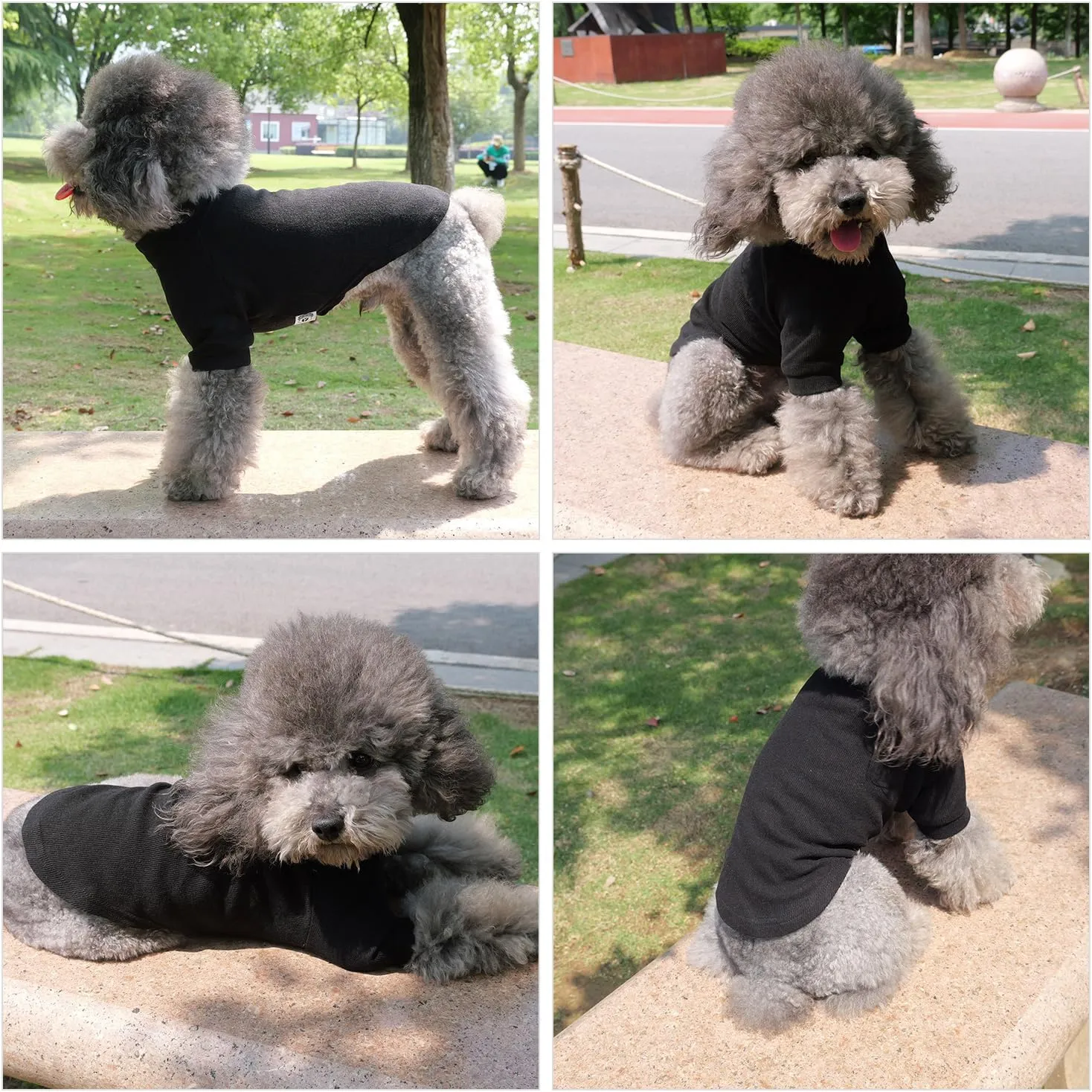 Lovelonglong Ribbed Dog T-Shirt Cotton Knitted Dog Sweaters for All Season Pet T-Shirts for Large Medium Small Dogs Black 3XL