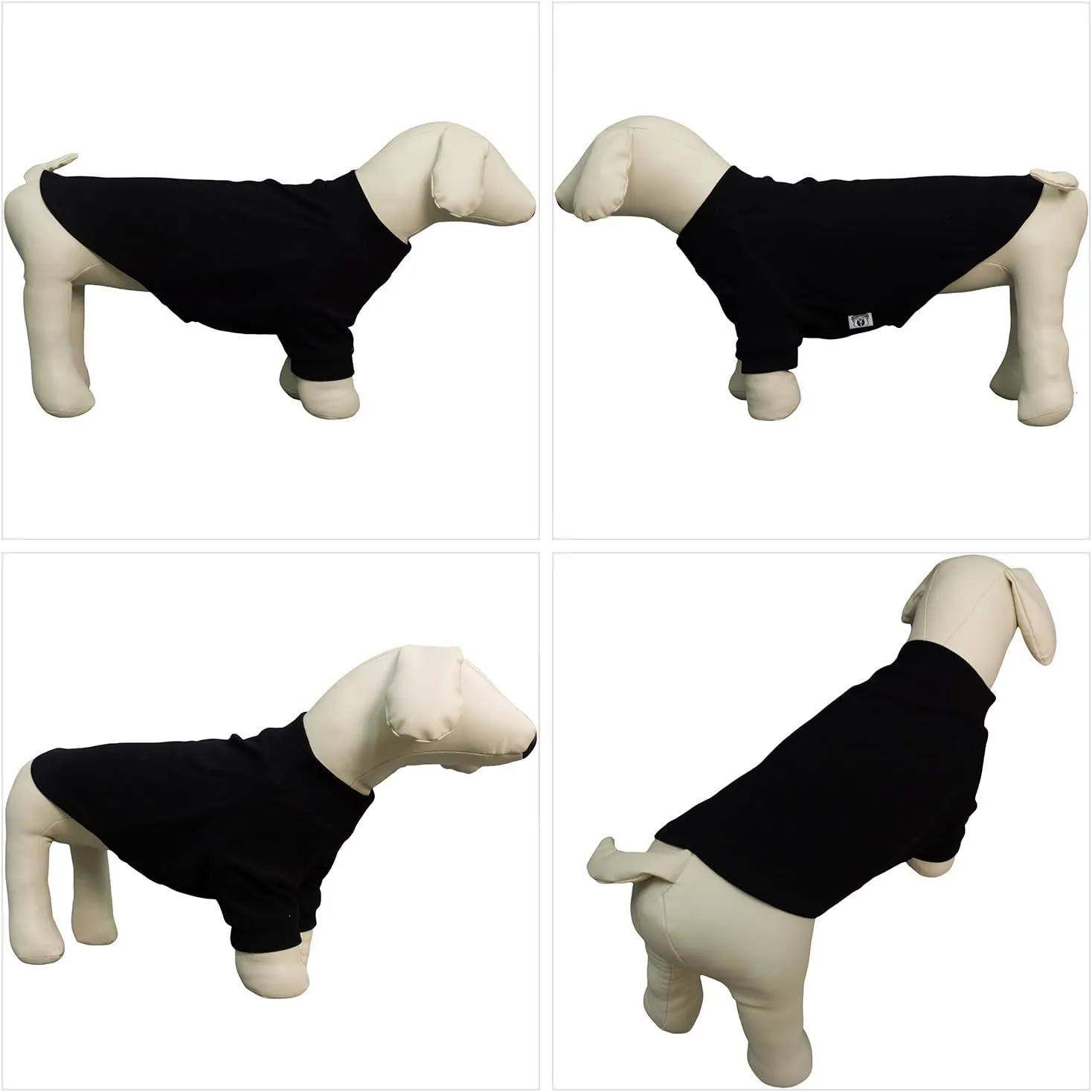 Lovelonglong Ribbed Dog T-Shirt Cotton Knitted Dog Sweaters for All Season Pet T-Shirts for Large Medium Small Dogs Black 3XL