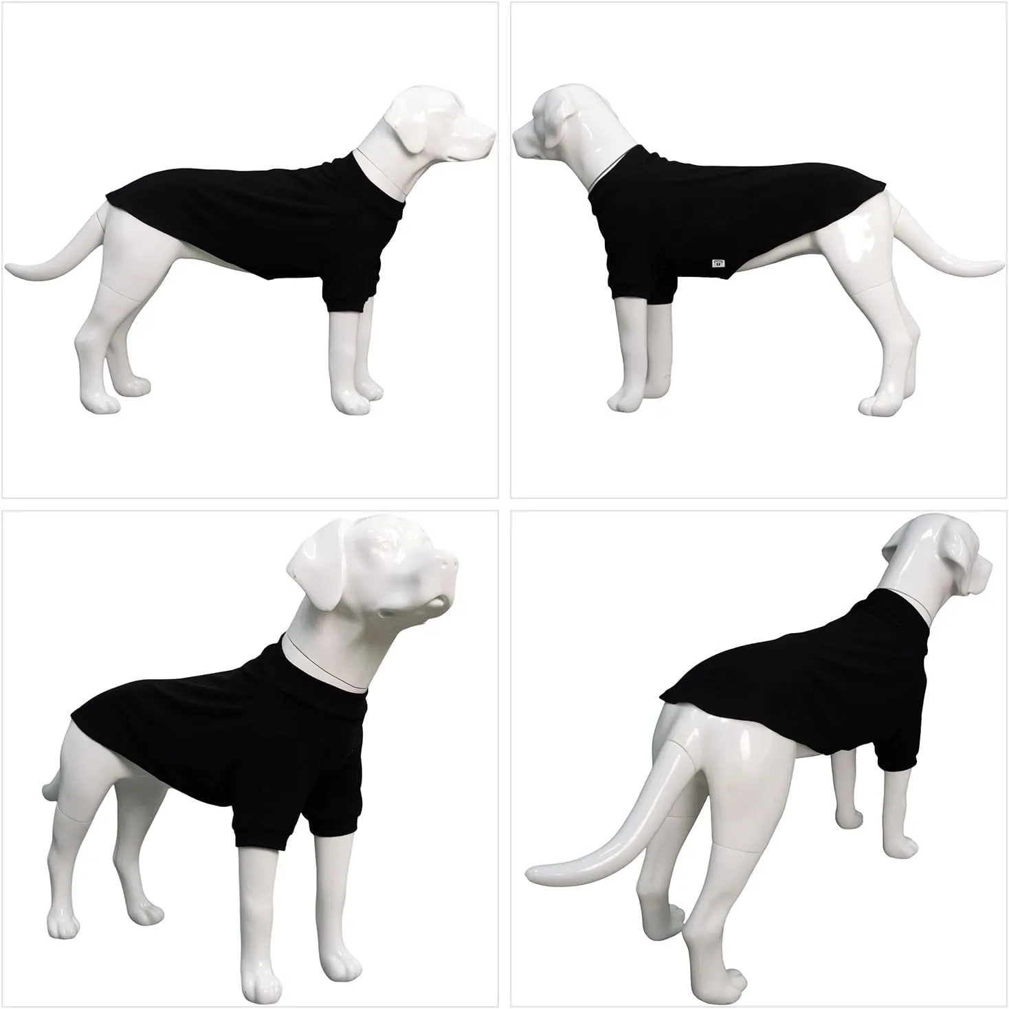Lovelonglong Ribbed Dog T-Shirt Cotton Knitted Dog Sweaters for All Season Pet T-Shirts for Large Medium Small Dogs Black 3XL